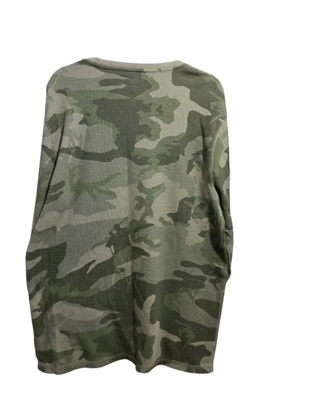 Polo Ralph Lauren Camo Pajama Top Green Waffle Knit Thermal Sleepwear Men's XL